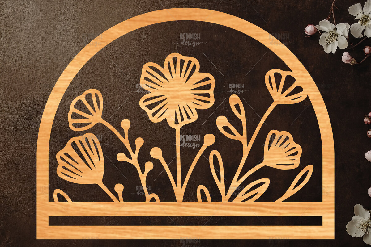 Σετ των 2 Intra απο ξύλο plywood  Χρώμα wenge 3mm-4mm πάχος - Φλοράλ Μακραμέ θήκη κοπής με λέιζερ Δίασταση 20x20 cm INTRAFABR-122535363