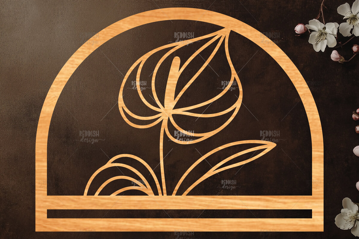 Σετ των 2 Intra απο ξύλο plywood  Χρώμα wenge 3mm-4mm πάχος - Φλοράλ Μακραμέ θήκη κοπής με λέιζερ Δίασταση 20x20 cm INTRAFABR-103064019