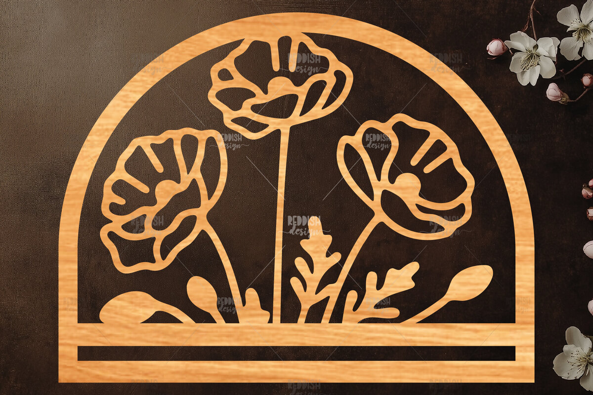 Σετ των 2 Intra απο ξύλο plywood  Χρώμα wenge 3mm-4mm πάχος - Φλοράλ Μακραμέ θήκη κοπής με λέιζερ Δίασταση 20x20 cm INTRAFABR-100170527