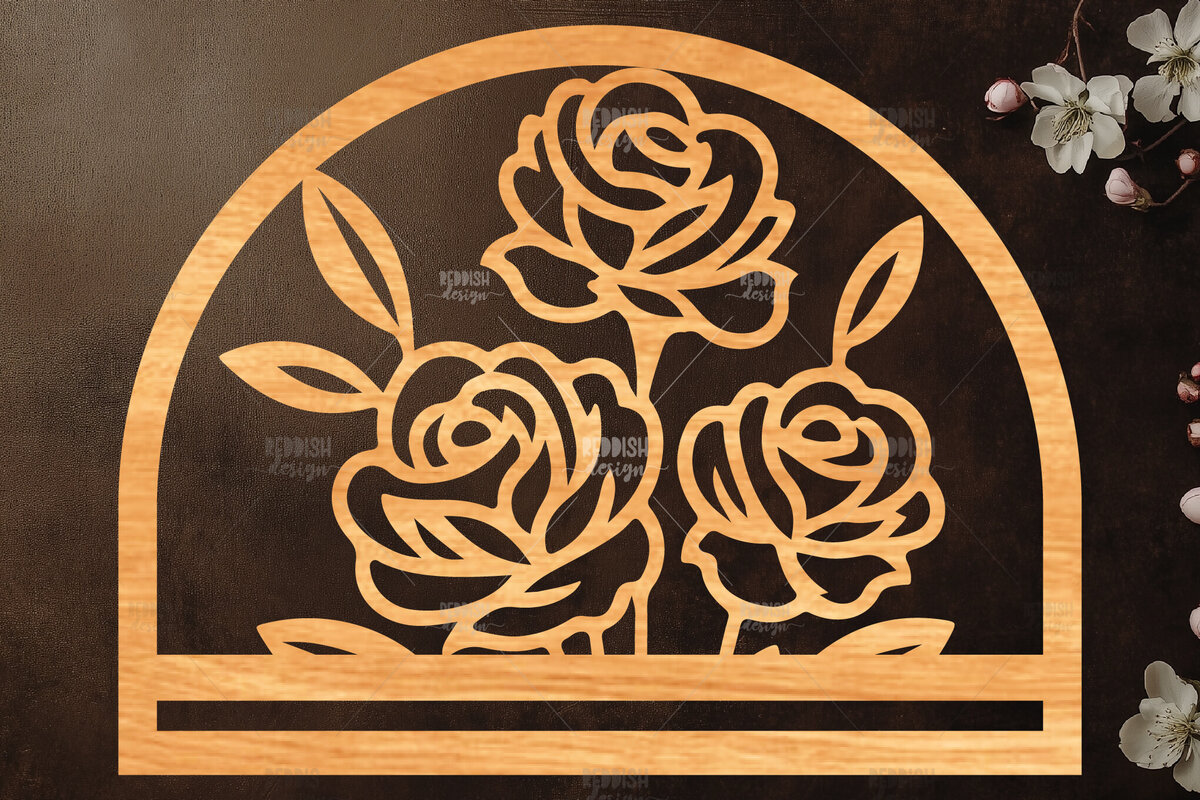 Σετ των 2 Intra απο ξύλο plywood  Χρώμα wenge 3mm-4mm πάχος - Φλοράλ Μακραμέ θήκη κοπής με λέιζερ Δίασταση 20x20 cm INTRAFABR-100170595