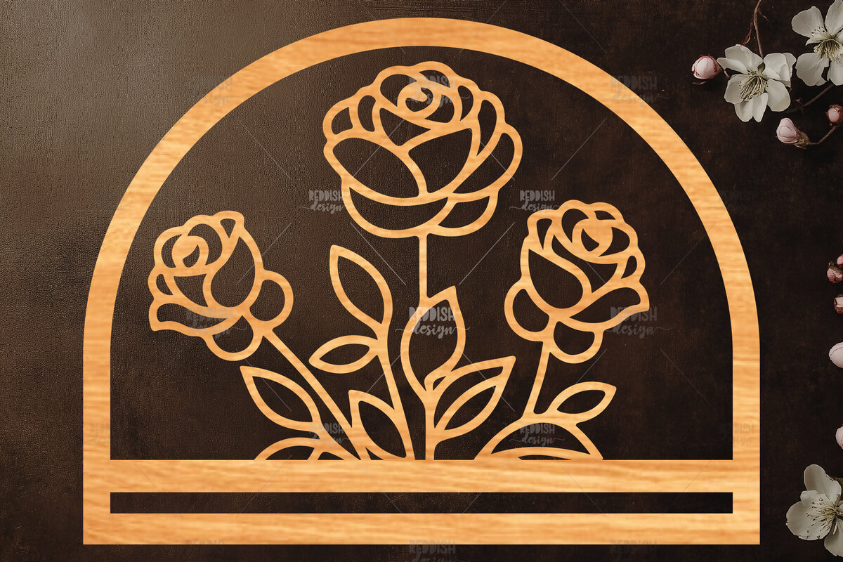 Σετ των 2 Intra απο ξύλο plywood  Χρώμα wenge 3mm-4mm πάχος - Φλοράλ Μακραμέ θήκη κοπής με λέιζερ Δίασταση 20x20 cm INTRAFABR-100170668