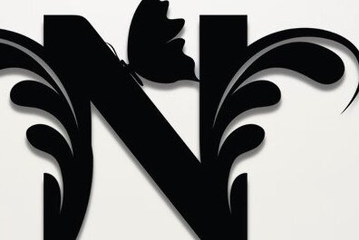 Intra απο ξύλο plywood  Χρώμα wenge 3mm-4mm πάχος - Floral N Letter Δίασταση 30x20 cm INTRAFABR-120389776