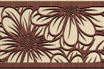 Intra απο ξύλο plywood  Χρώμα wenge 3mm-4mm πάχος - Floral Panel Δίασταση 30x20 cm INTRAFABR-119466617