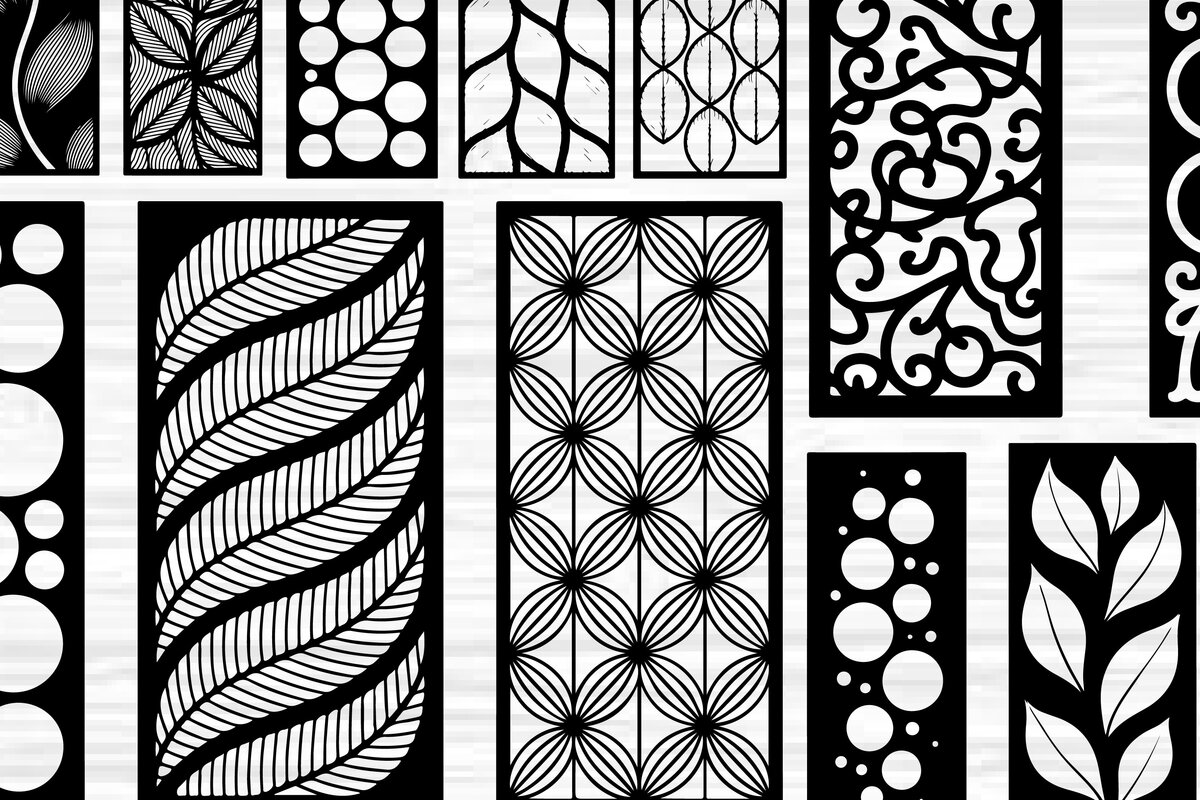 Σετ των 2 Intra απο ξύλο plywood  Χρώμα wenge 3mm-4mm πάχος - Στένσιλ νυχιών με λουλουδάτο σχέδιο με λέιζερ Δίασταση 4x4 cm INTRAFABR-109114844