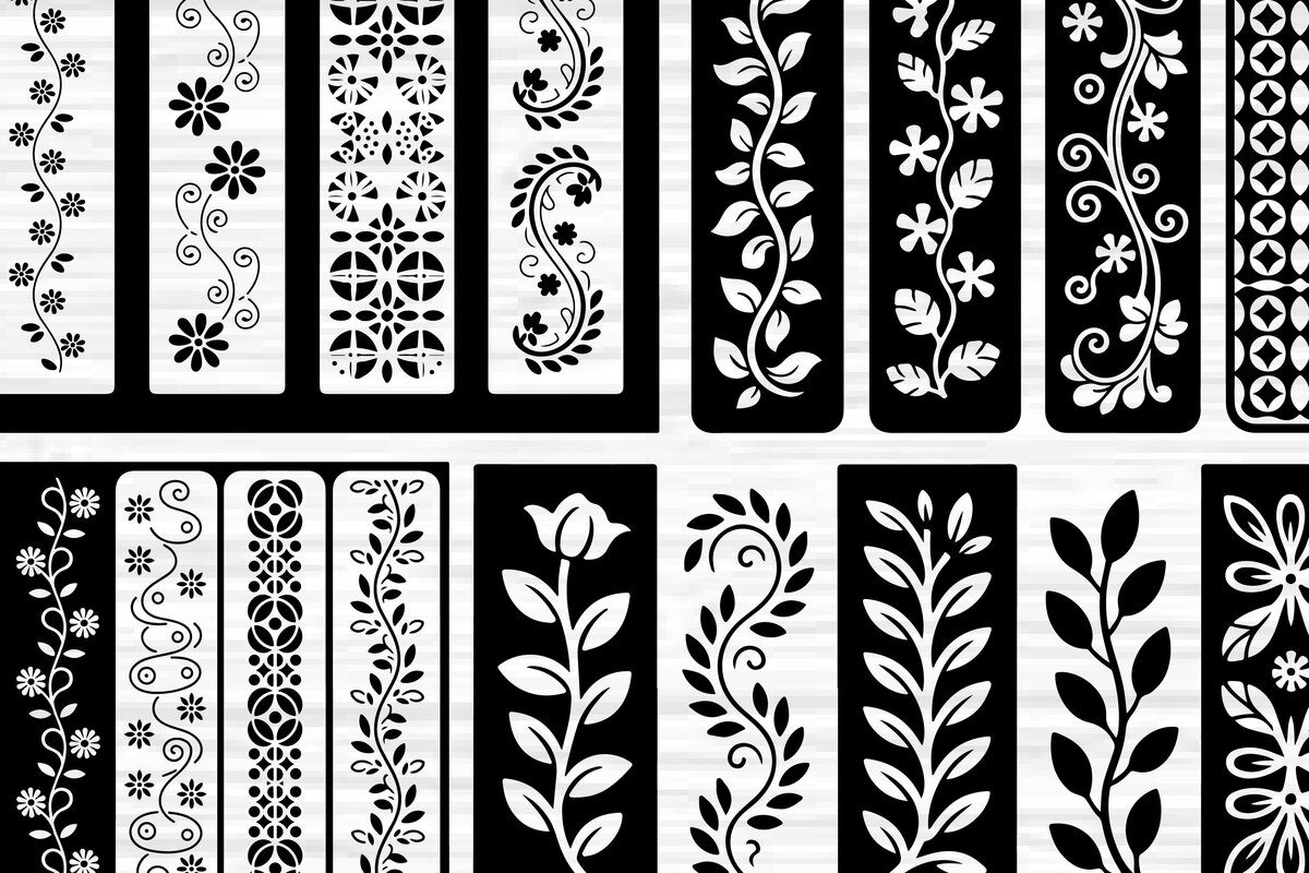 Σετ των 2 Intra απο ξύλο plywood  Χρώμα wenge 3mm-4mm πάχος - Στένσιλ νυχιών με λουλουδάτο σχέδιο με λέιζερ Δίασταση 4x4 cm INTRAFABR-59125797