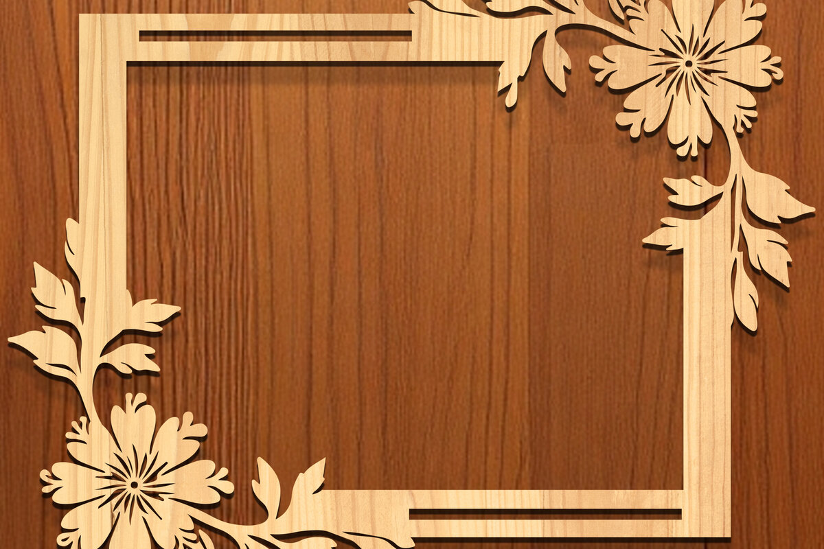 Intra απο ξύλο plywood  Χρώμα wenge 3mm-4mm πάχος - Floral Κορνίζα Paper-Cut Δίασταση 20x25 cm INTRAFABR-113977609