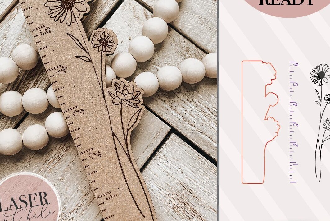 Intra απο ξύλο plywood  Χρώμα wenge 3mm-4mm πάχος - Floral χάρακας Δίασταση 30x20 cm INTRAFABR-54265174