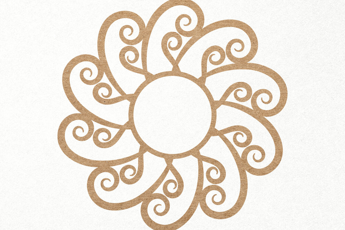 Intra απο ξύλο plywood  Χρώμα wenge 3mm-4mm πάχος - Floral Sun Flower Logo Papercut Δίασταση 30x20 cm INTRAFABR-117443931