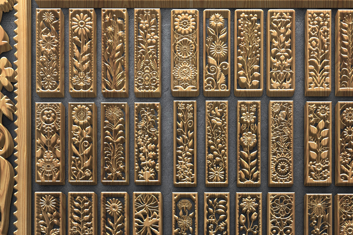 Intra απο ξύλο plywood  Χρώμα wenge 3mm-4mm πάχος - Floral κάθετα πάνελ κοπής με λέιζερ Δίασταση 3200x7200 cm INTRAFABR-87854126