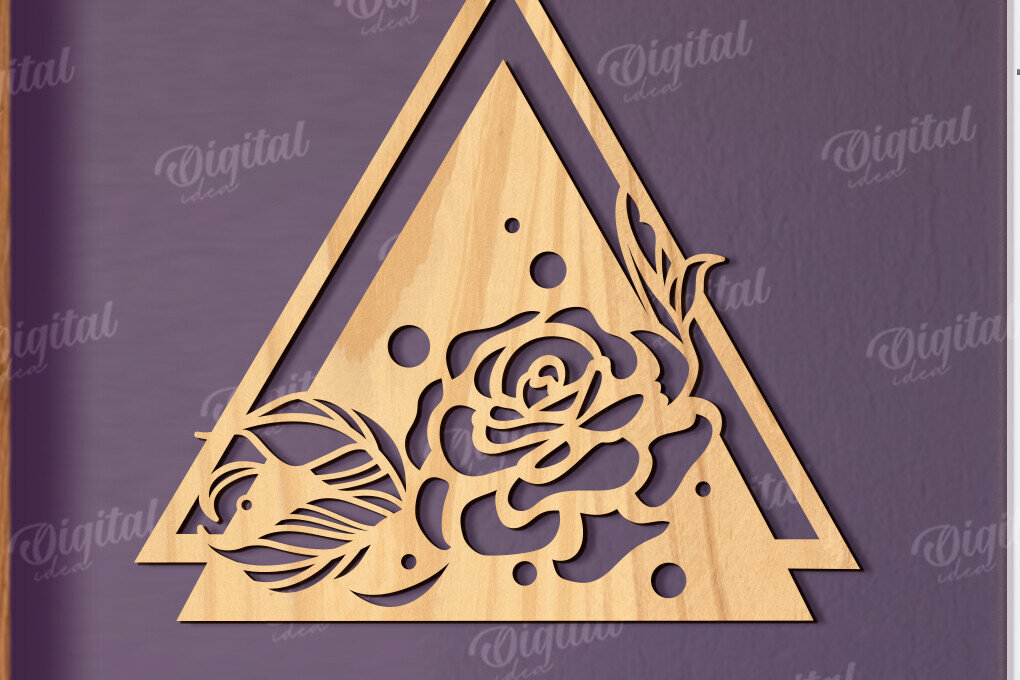 Intra απο ξύλο plywood  Χρώμα wenge 3mm-4mm πάχος - Floral διακόσμηση τοίχου Δίασταση 30x20 cm INTRAFABR-35954487