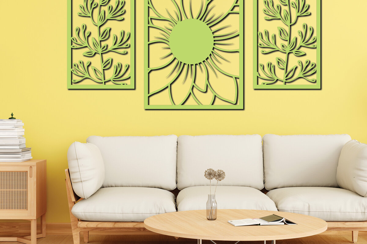 Intra απο ξύλο plywood  Χρώμα wenge 3mm-4mm πάχος - Floral διακόσμηση τοίχου με λέιζερ σχέδιο 2 Δίασταση 30x20 cm INTRAFABR-82902093