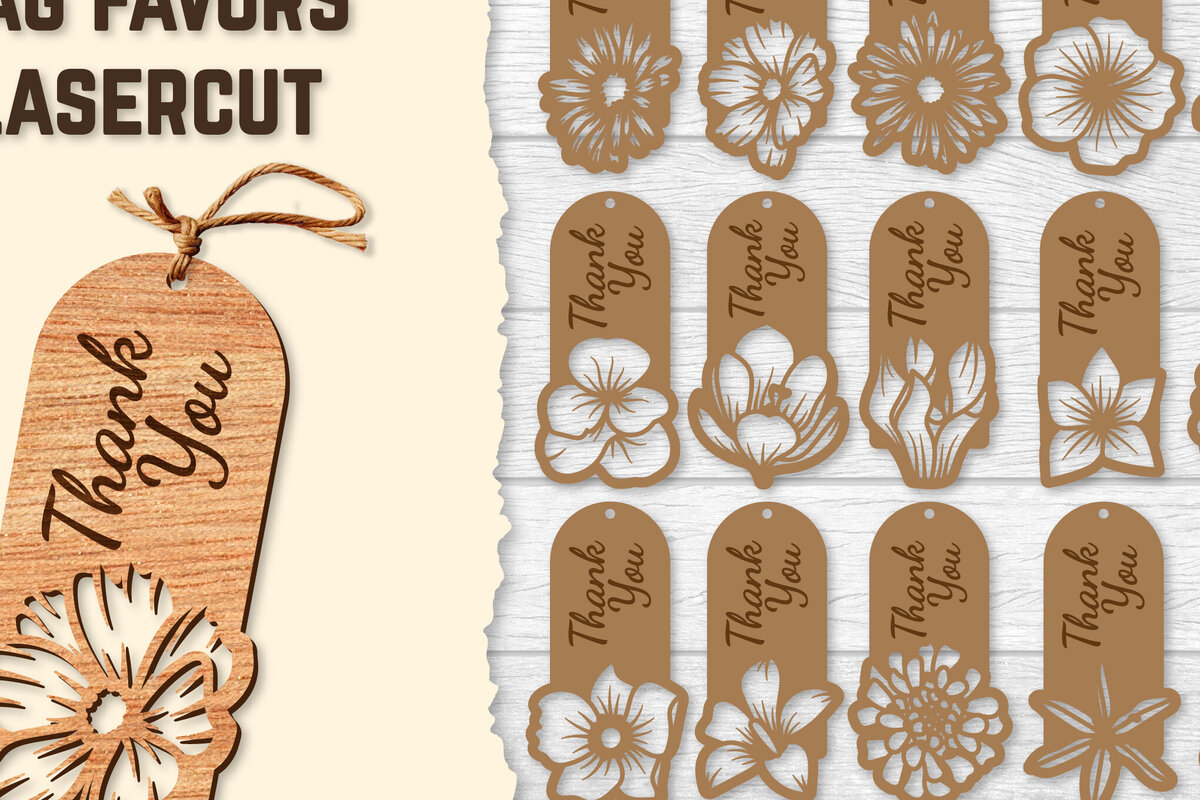 Σετ των 2 Intra απο ξύλο plywood  Χρώμα wenge 3mm-4mm πάχος - Μπομπονιέρες λουλουδιών ξύλινων κομμένων με λέιζερ δέσμες Δίασταση 20x20 cm INTRAFABR-79119651