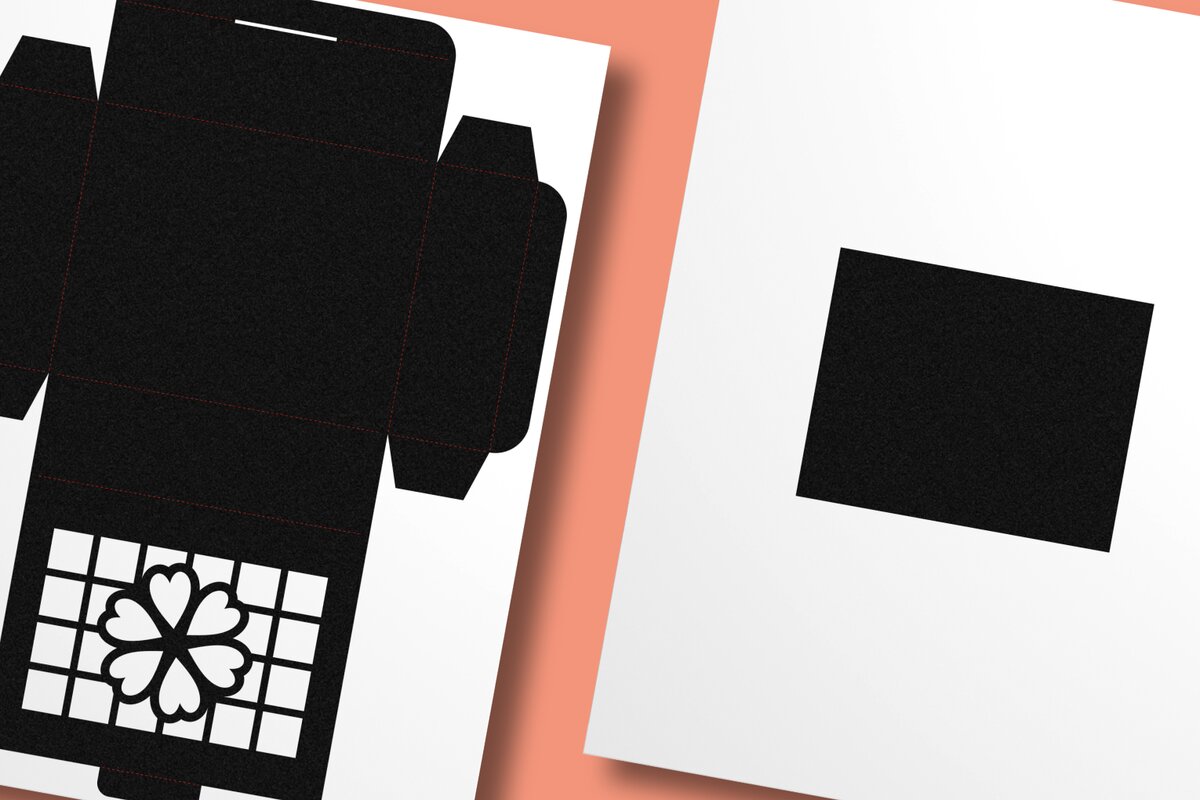 Σετ των 2 Intra απο ξύλο plywood  Χρώμα wenge 3mm-4mm πάχος - Πρότυπο ορθογώνιου κιβωτίου αποκοπής Floret Δίασταση 10x8 cm INTRAFABR-15725849