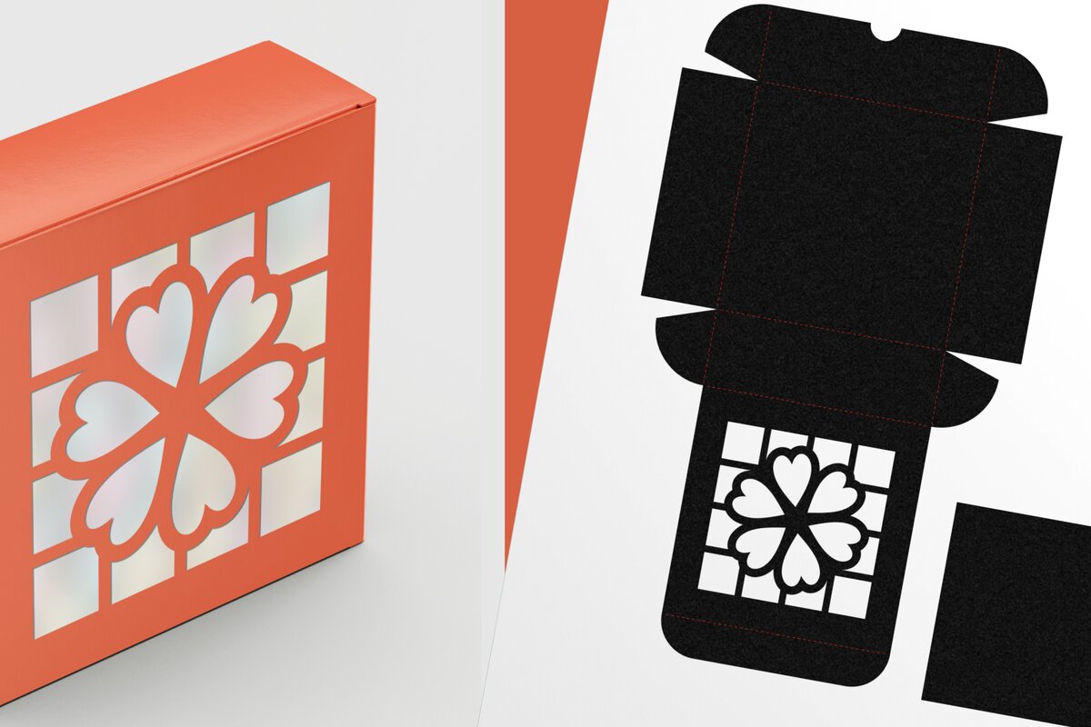 Σετ των 2 Intra απο ξύλο plywood  Χρώμα wenge 3mm-4mm πάχος - Πρότυπο λεπτό τετράγωνο κιβώτιο αποκοπής Floret Δίασταση 6x6 cm INTRAFABR-123629887