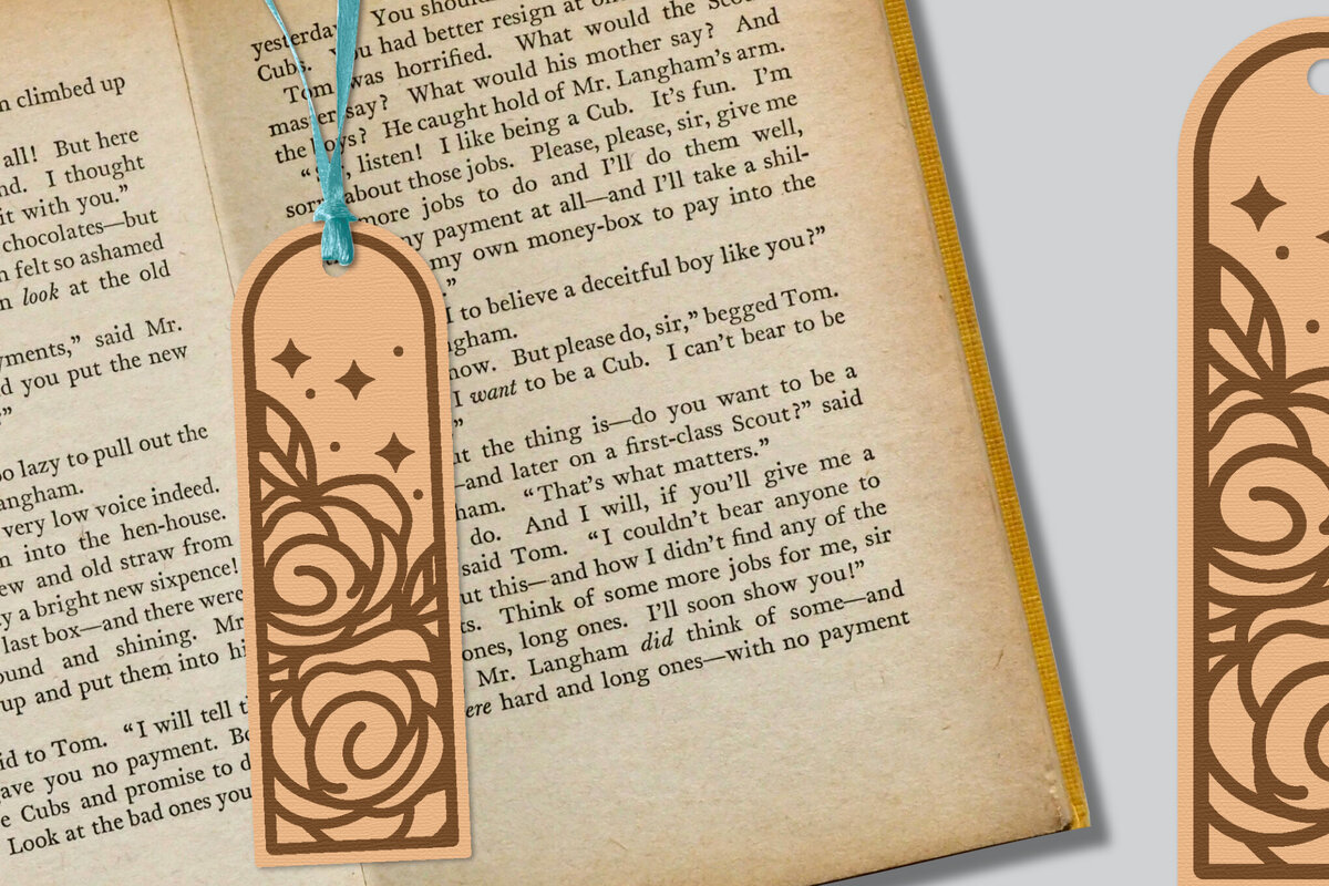 Σετ των 2 Intra απο ξύλο plywood  Χρώμα wenge 3mm-4mm πάχος - Λουλούδι σελιδοδείκτης Lasercut Δίασταση 5x20 cm INTRAFABR-123093348