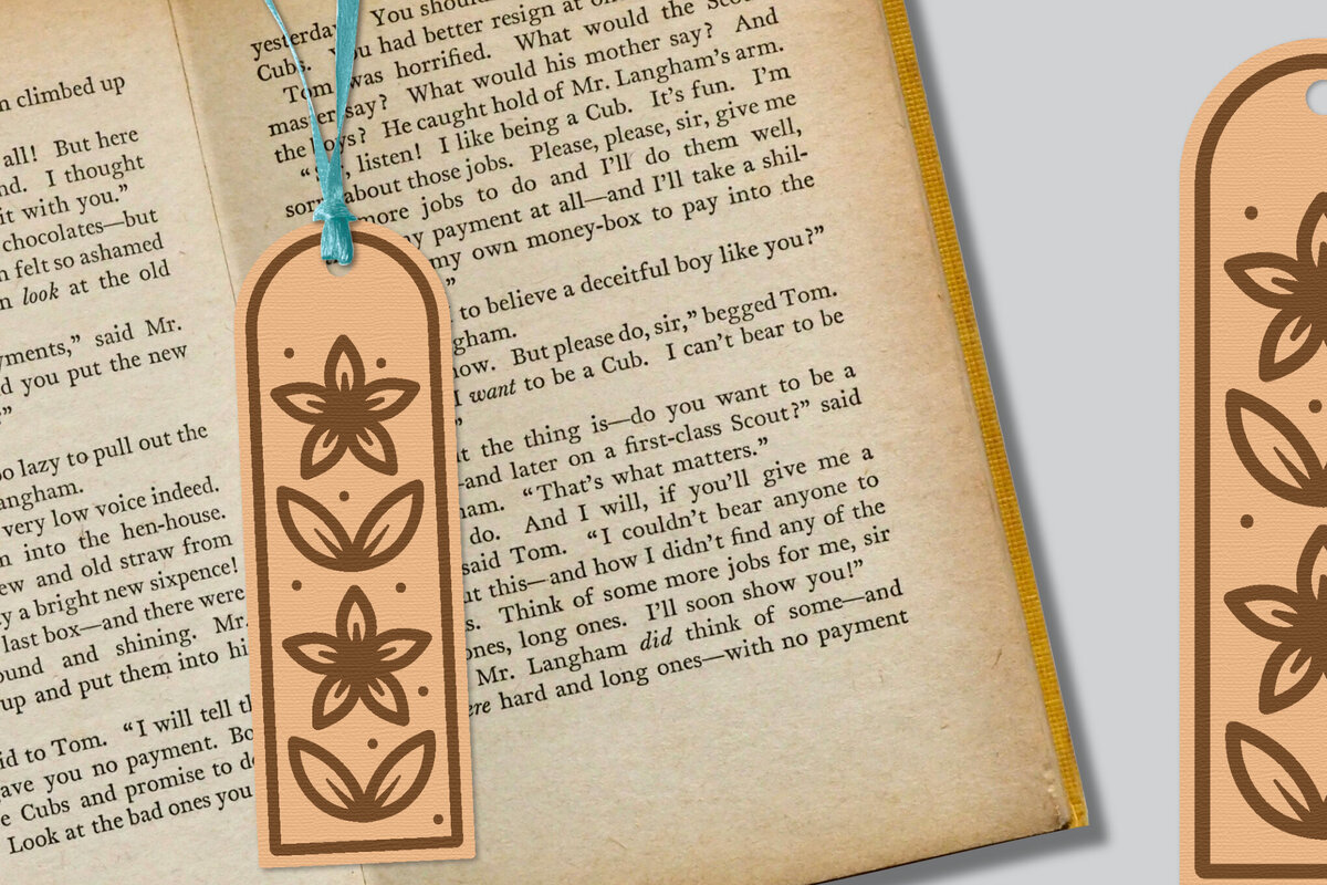 Σετ των 2 Intra απο ξύλο plywood  Χρώμα wenge 3mm-4mm πάχος - Λουλούδι σελιδοδείκτης Lasercut Δίασταση 5x20 cm INTRAFABR-9249623