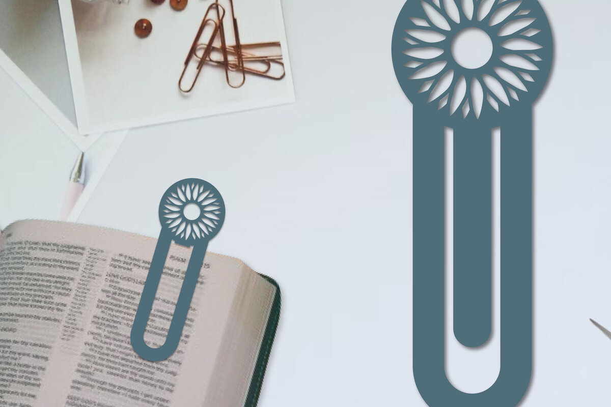 Σετ των 2 Intra απο ξύλο plywood  Χρώμα wenge 3mm-4mm πάχος - Λουλούδι σελιδοδείκτης Χαρτοκόψιμο με λέιζερ Δίασταση 5x20 cm INTRAFABR-123552594