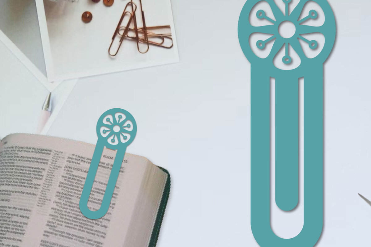 Σετ των 2 Intra απο ξύλο plywood  Χρώμα wenge 3mm-4mm πάχος - Λουλούδι σελιδοδείκτης Χαρτοκόψιμο με λέιζερ Δίασταση 5x20 cm INTRAFABR-123552596