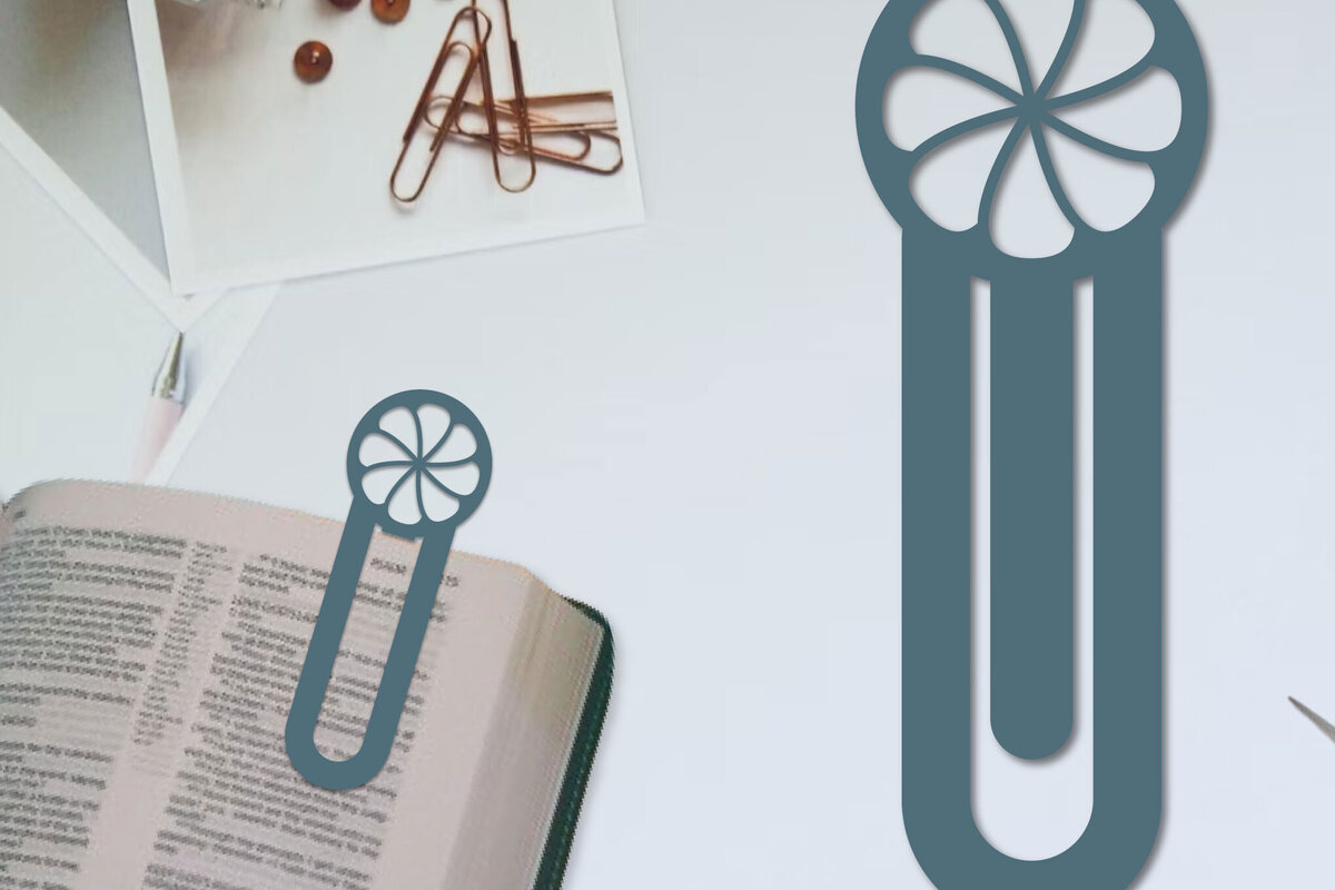 Σετ των 2 Intra απο ξύλο plywood  Χρώμα wenge 3mm-4mm πάχος - Λουλούδι σελιδοδείκτης Χαρτοκόψιμο με λέιζερ Δίασταση 5x20 cm INTRAFABR-123552574