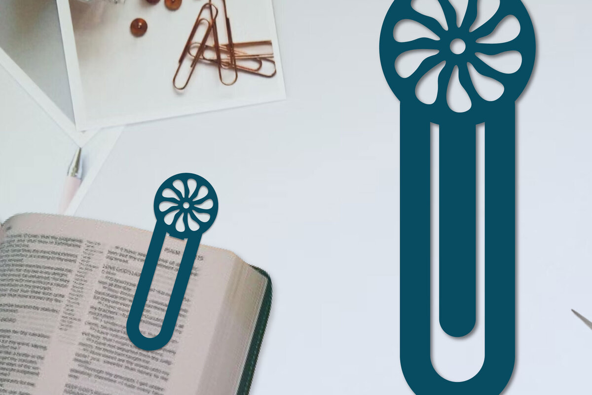 Σετ των 2 Intra απο ξύλο plywood  Χρώμα wenge 3mm-4mm πάχος - Λουλούδι σελιδοδείκτης Χαρτοκόψιμο με λέιζερ Δίασταση 5x20 cm INTRAFABR-123552582