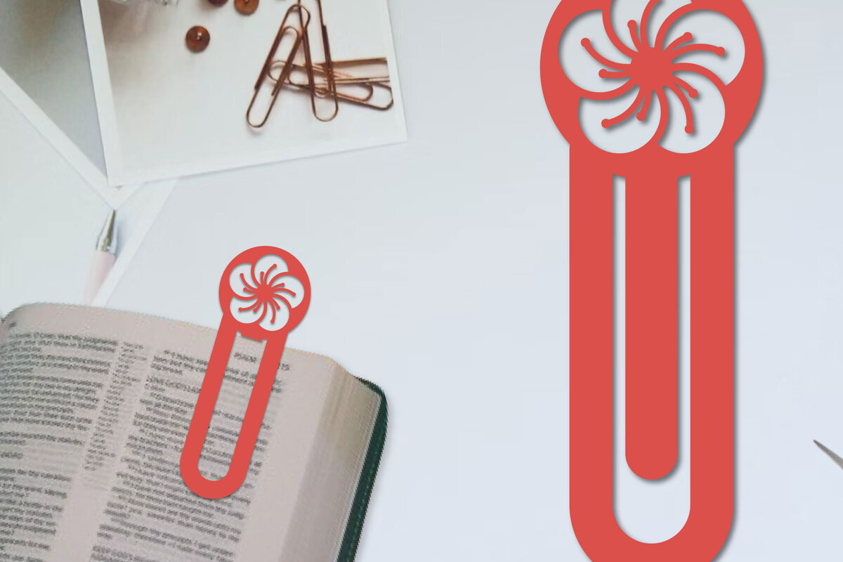 Σετ των 2 Intra απο ξύλο plywood  Χρώμα wenge 3mm-4mm πάχος - Λουλούδι σελιδοδείκτης Χαρτοκόψιμο με λέιζερ Δίασταση 5x20 cm INTRAFABR-123552585