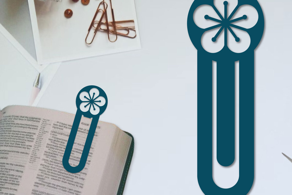 Σετ των 2 Intra απο ξύλο plywood  Χρώμα wenge 3mm-4mm πάχος - Λουλούδι σελιδοδείκτης Χαρτοκόψιμο με λέιζερ Δίασταση 5x20 cm INTRAFABR-123552620