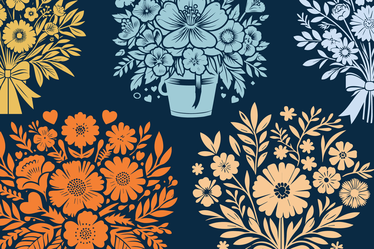 Σετ των 2 Intra απο ξύλο plywood  Χρώμα wenge 3mm-4mm πάχος - Μπουκέτο λουλουδιών Πακέτο Δίασταση 20x20 cm INTRAFABR-74729606