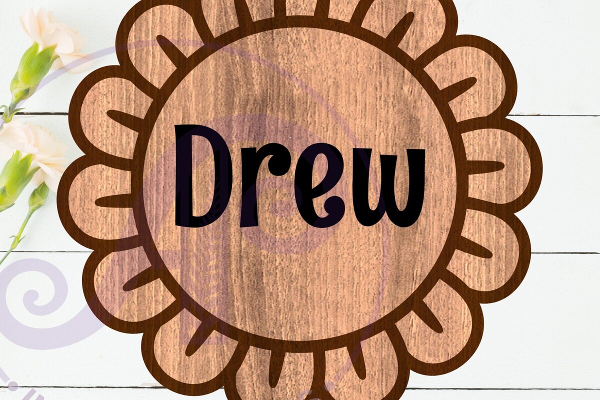 Intra απο ξύλο plywood  Χρώμα wenge 3mm-4mm πάχος - Σχέδιο λουλουδιών 3 Περίγραμμα Όνομα δύο επιπέδων Δίασταση 30x20 cm INTRAFABR-117957777