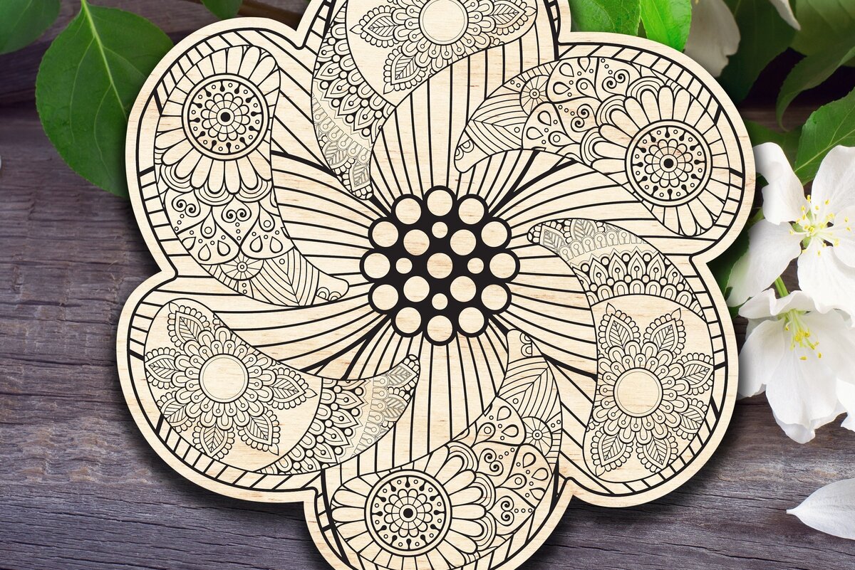 Intra απο ξύλο plywood  Χρώμα wenge 3mm-4mm πάχος - Σχέδιο λουλουδιών Δίασταση 30x20 cm INTRAFABR-69784256