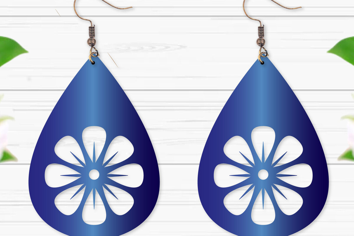 Σετ των 3 Intra απο ξύλο plywood  Χρώμα wenge 3mm-4mm πάχος - Σκουλαρίκια με λουλούδια Δίασταση 3x3 cm INTRAFABR-85572440