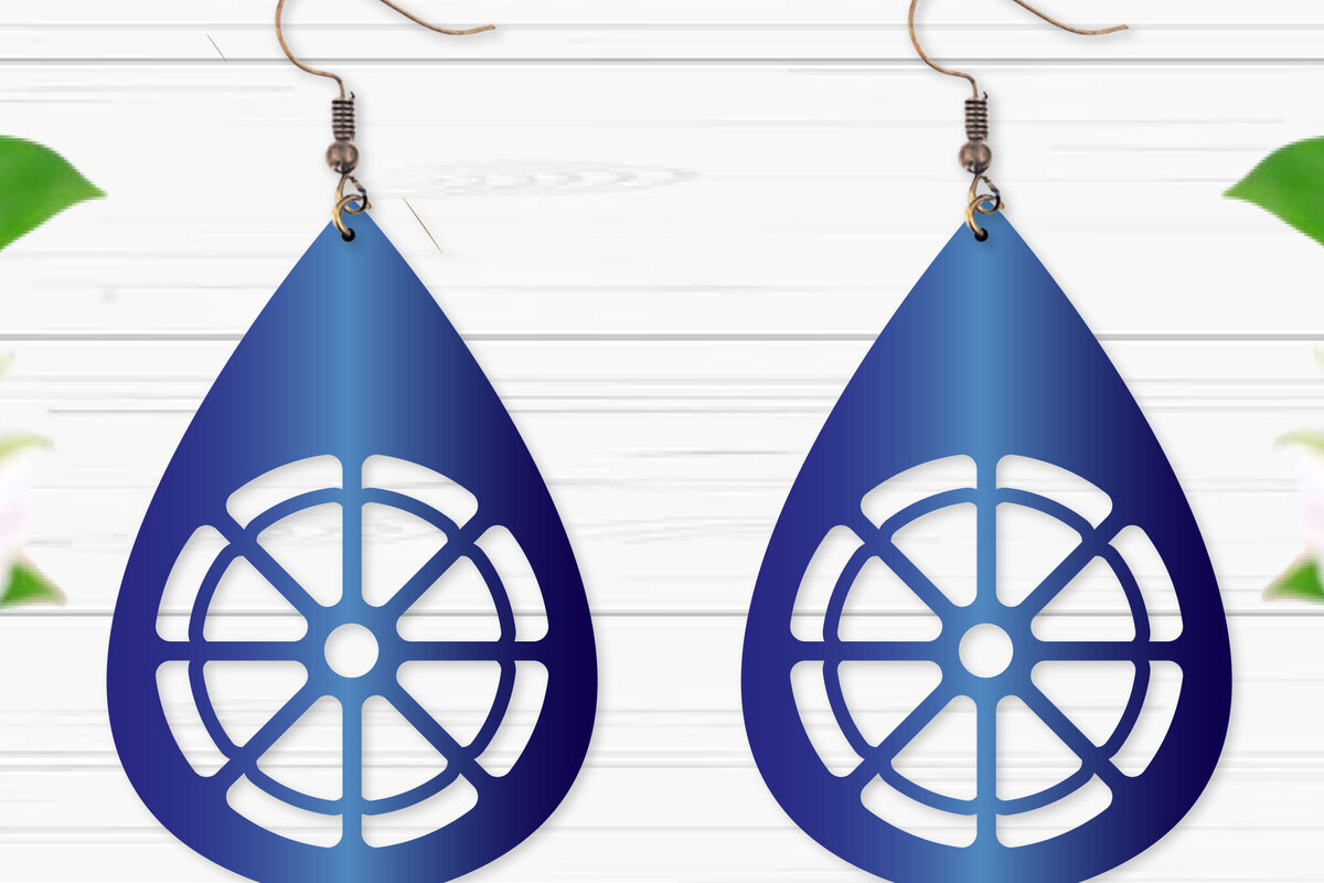 Σετ των 3 Intra απο ξύλο plywood  Χρώμα wenge 3mm-4mm πάχος - Σκουλαρίκια με λουλούδια Δίασταση 3x3 cm INTRAFABR-38013547