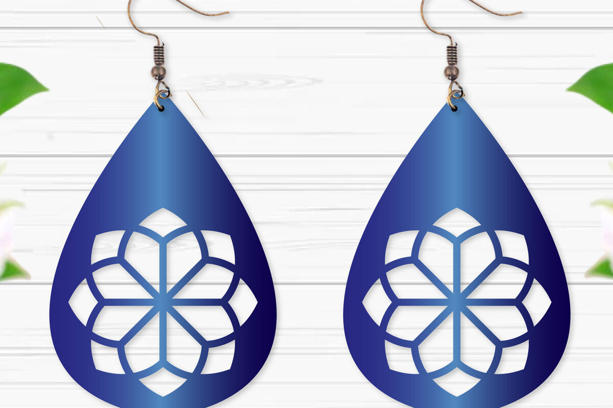 Σετ των 3 Intra απο ξύλο plywood  Χρώμα wenge 3mm-4mm πάχος - Σκουλαρίκια με λουλούδια Δίασταση 3x3 cm INTRAFABR-37337801