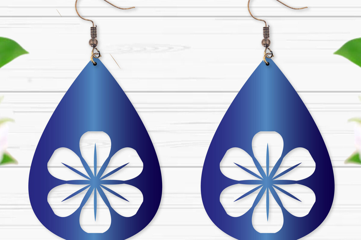 Σετ των 3 Intra απο ξύλο plywood  Χρώμα wenge 3mm-4mm πάχος - Σκουλαρίκια με λουλούδια Δίασταση 3x3 cm INTRAFABR-119239968