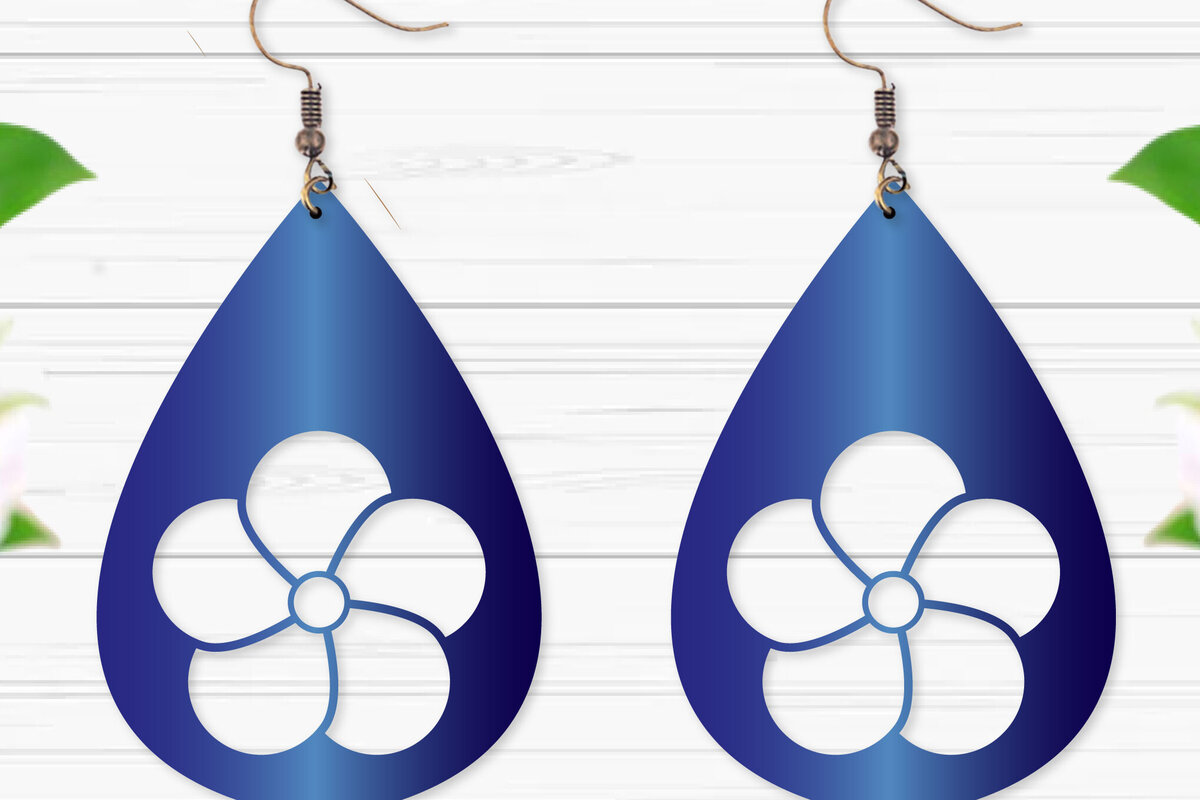 Σετ των 3 Intra απο ξύλο plywood  Χρώμα wenge 3mm-4mm πάχος - Σκουλαρίκια με λουλούδια Δίασταση 3x3 cm INTRAFABR-23790561