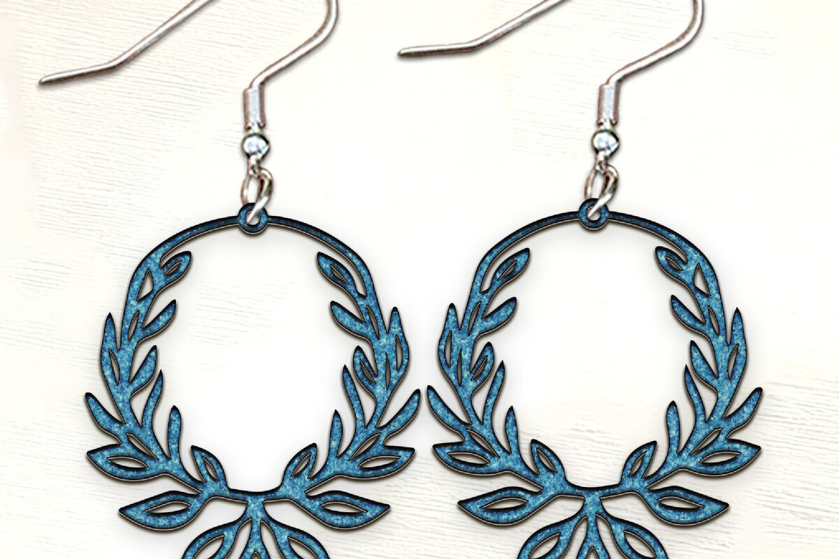 Σετ των 3 Intra απο ξύλο plywood  Χρώμα wenge 3mm-4mm πάχος - Σκουλαρίκια με λουλούδια . Σκουλαρίκια Boho Δίασταση 3x3 cm INTRAFABR-107489908