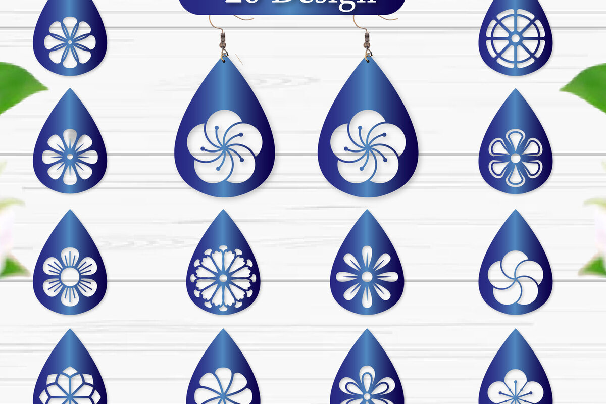 Σετ των 3 Intra απο ξύλο plywood  Χρώμα wenge 3mm-4mm πάχος - Σκουλαρίκια λουλουδιών Πακέτο κοπής με λέιζερ Δίασταση 3x3 cm INTRAFABR-6802597