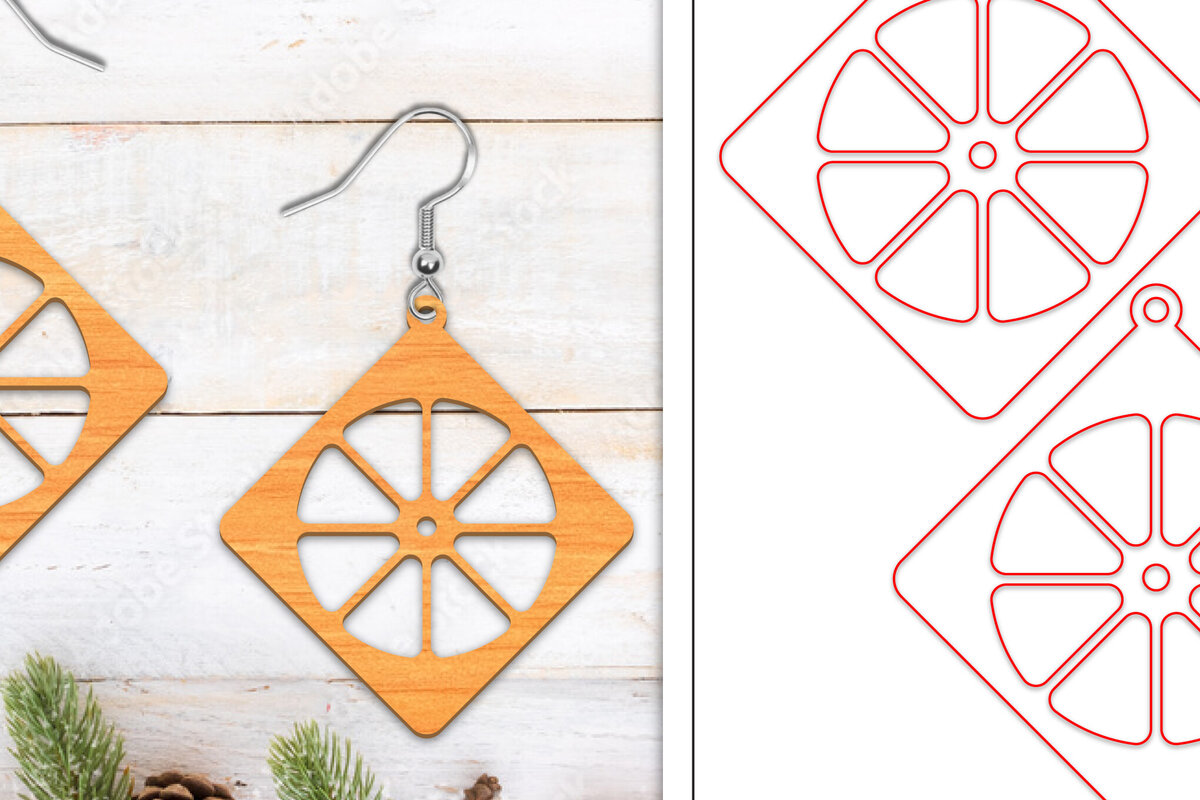 Σετ των 3 Intra απο ξύλο plywood  Χρώμα wenge 3mm-4mm πάχος - Σκουλαρίκια λουλουδιών | Σκουλαρίκια Δίασταση 3x3 cm INTRAFABR-61811042