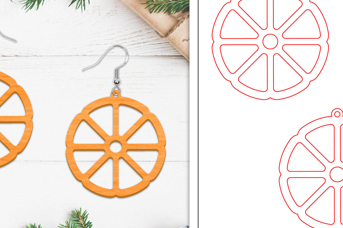 Σετ των 3 Intra απο ξύλο plywood  Χρώμα wenge 3mm-4mm πάχος - Σκουλαρίκια λουλουδιών | Σκουλαρίκια Δίασταση 3x3 cm INTRAFABR-102952236