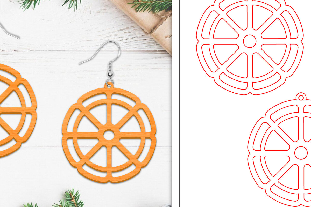 Σετ των 3 Intra απο ξύλο plywood  Χρώμα wenge 3mm-4mm πάχος - Σκουλαρίκια λουλουδιών | Σκουλαρίκια Δίασταση 3x3 cm INTRAFABR-102952625