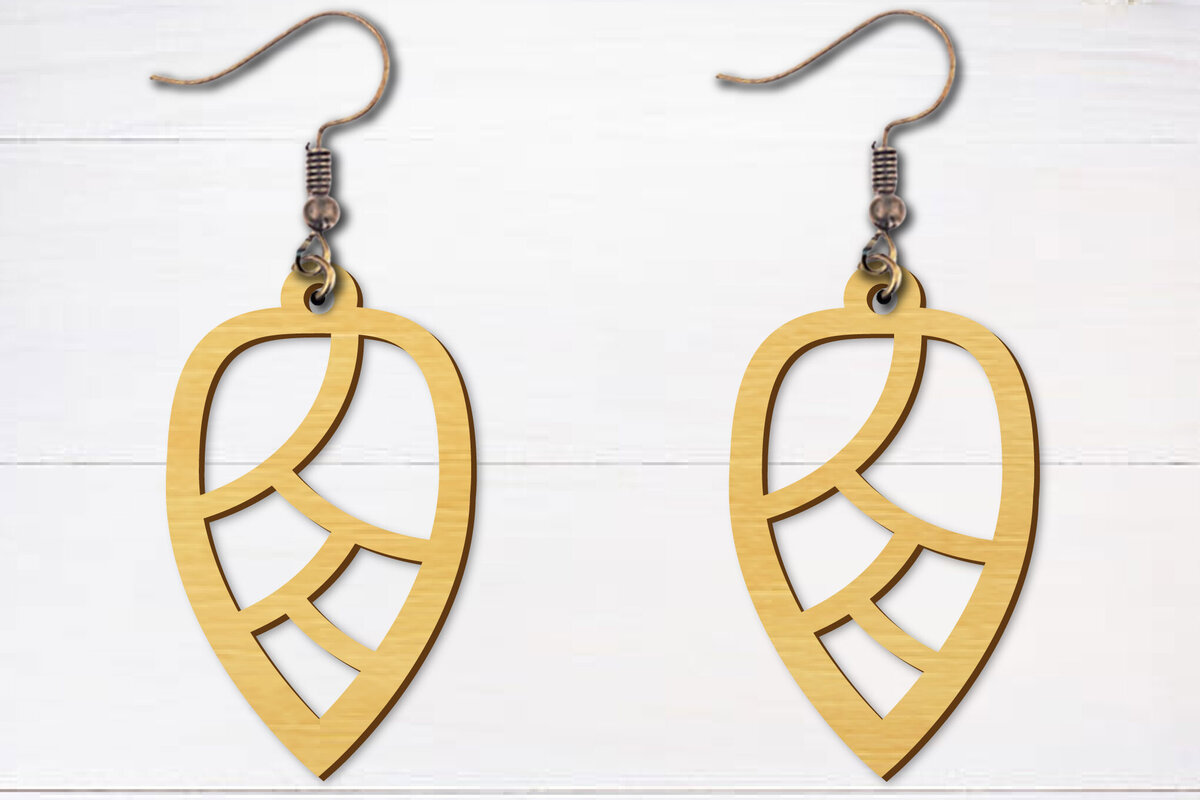 Σετ των 3 Intra απο ξύλο plywood  Χρώμα wenge 3mm-4mm πάχος - Σκουλαρίκια λουλουδιών κομμένα με λέιζερ Δίασταση 3x3 cm INTRAFABR-104263917