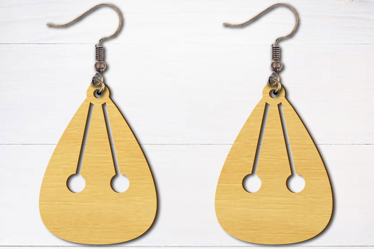 Σετ των 3 Intra απο ξύλο plywood  Χρώμα wenge 3mm-4mm πάχος - Σκουλαρίκια λουλουδιών κομμένα με λέιζερ Δίασταση 3x3 cm INTRAFABR-104264120