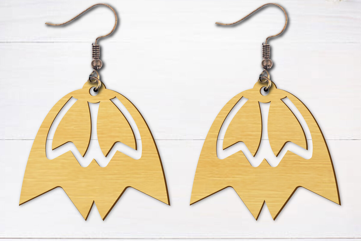 Σετ των 3 Intra απο ξύλο plywood  Χρώμα wenge 3mm-4mm πάχος - Σκουλαρίκια λουλουδιών κομμένα με λέιζερ Δίασταση 3x3 cm INTRAFABR-104264289