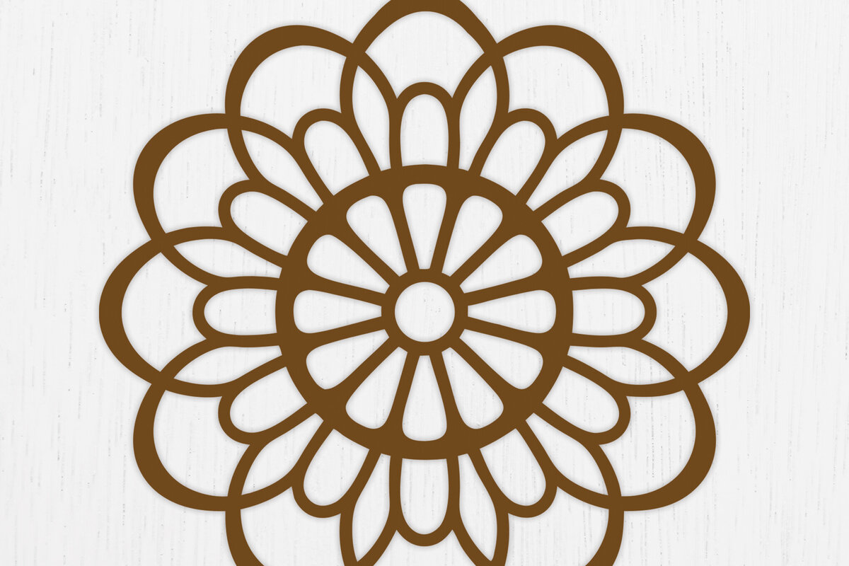 Σετ των 3 Intra απο ξύλο plywood  Χρώμα wenge 3mm-4mm πάχος - Σκουλαρίκια λουλουδιών Σχέδιο 10 Δίασταση 3x3 cm INTRAFABR-104264502