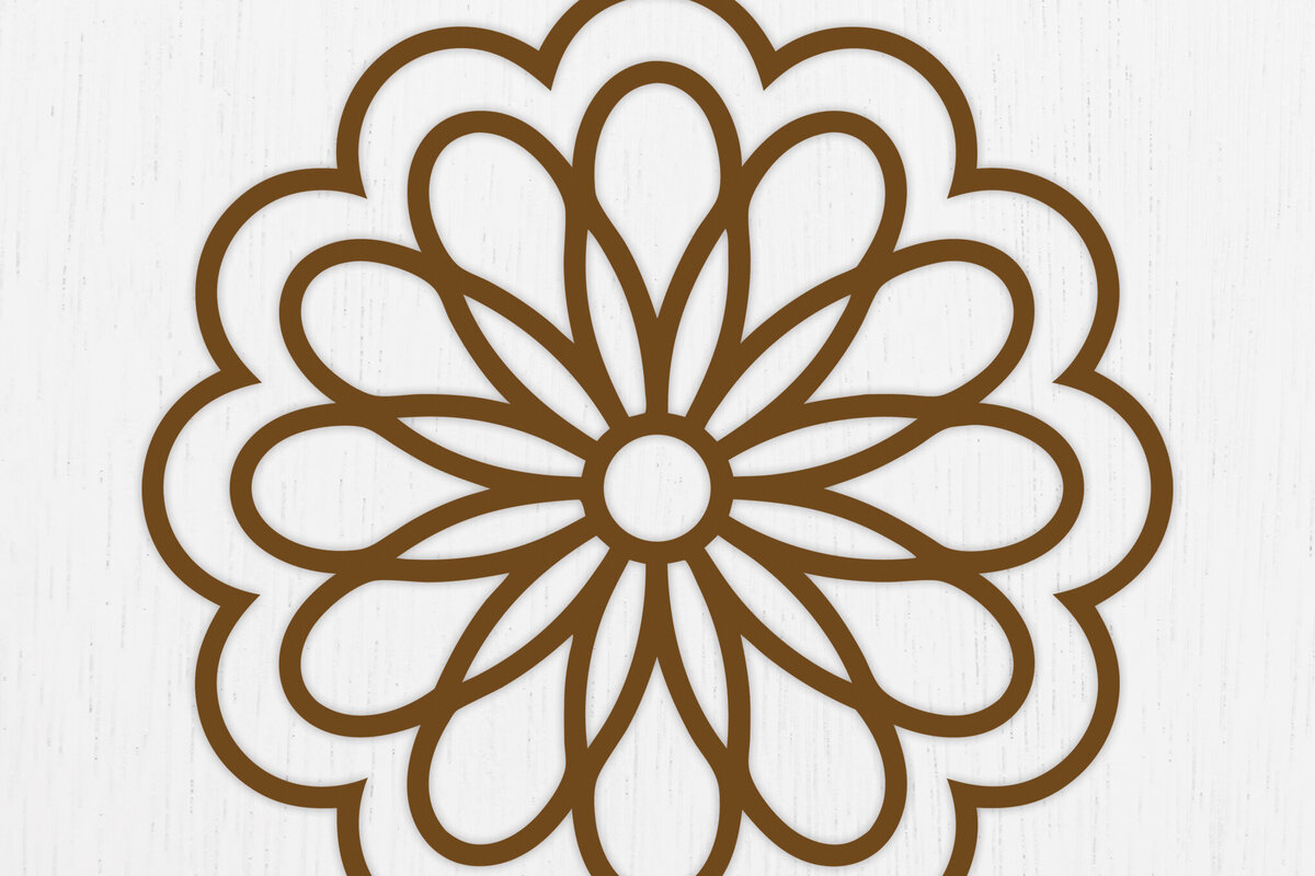 Σετ των 3 Intra απο ξύλο plywood  Χρώμα wenge 3mm-4mm πάχος - Σκουλαρίκια λουλουδιών Design 2 Δίασταση 3x3 cm INTRAFABR-104396266