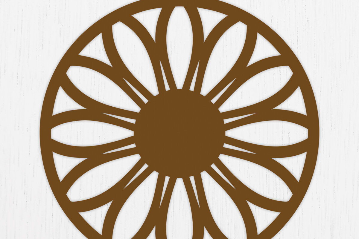 Σετ των 3 Intra απο ξύλο plywood  Χρώμα wenge 3mm-4mm πάχος - Σκουλαρίκια λουλουδιών Σχέδιο 3 Δίασταση 3x3 cm INTRAFABR-104396412