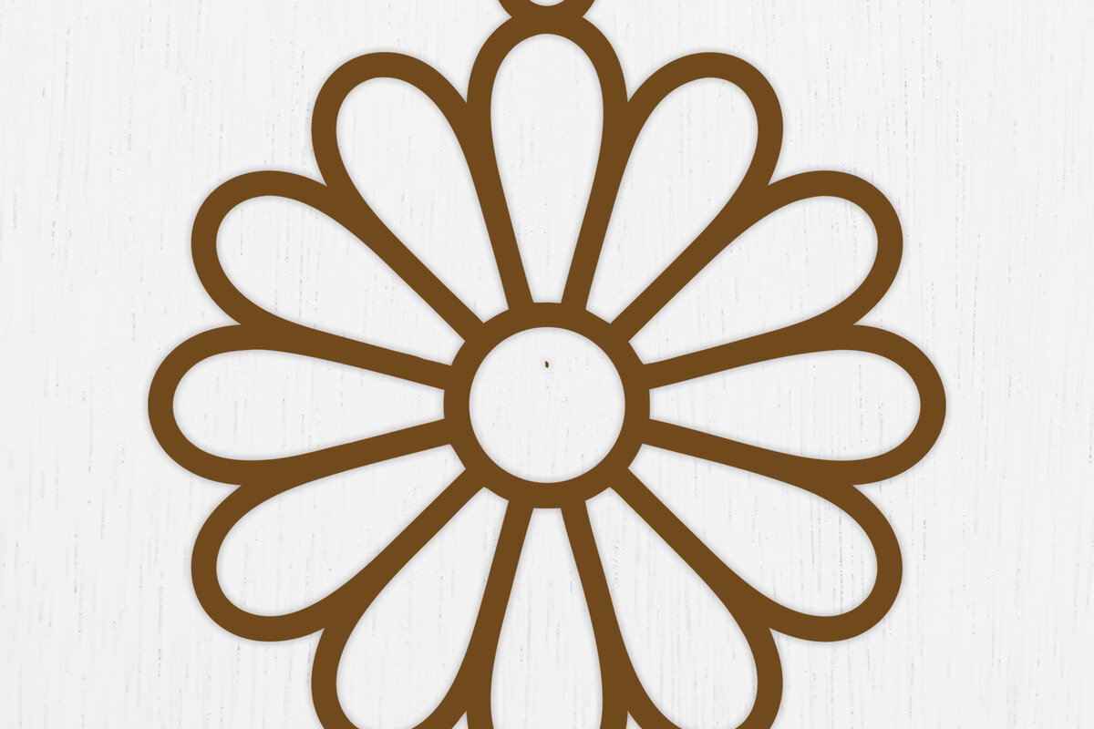 Σετ των 3 Intra απο ξύλο plywood  Χρώμα wenge 3mm-4mm πάχος - Σκουλαρίκια λουλουδιών Σχέδιο 6 Δίασταση 3x3 cm INTRAFABR-104396574