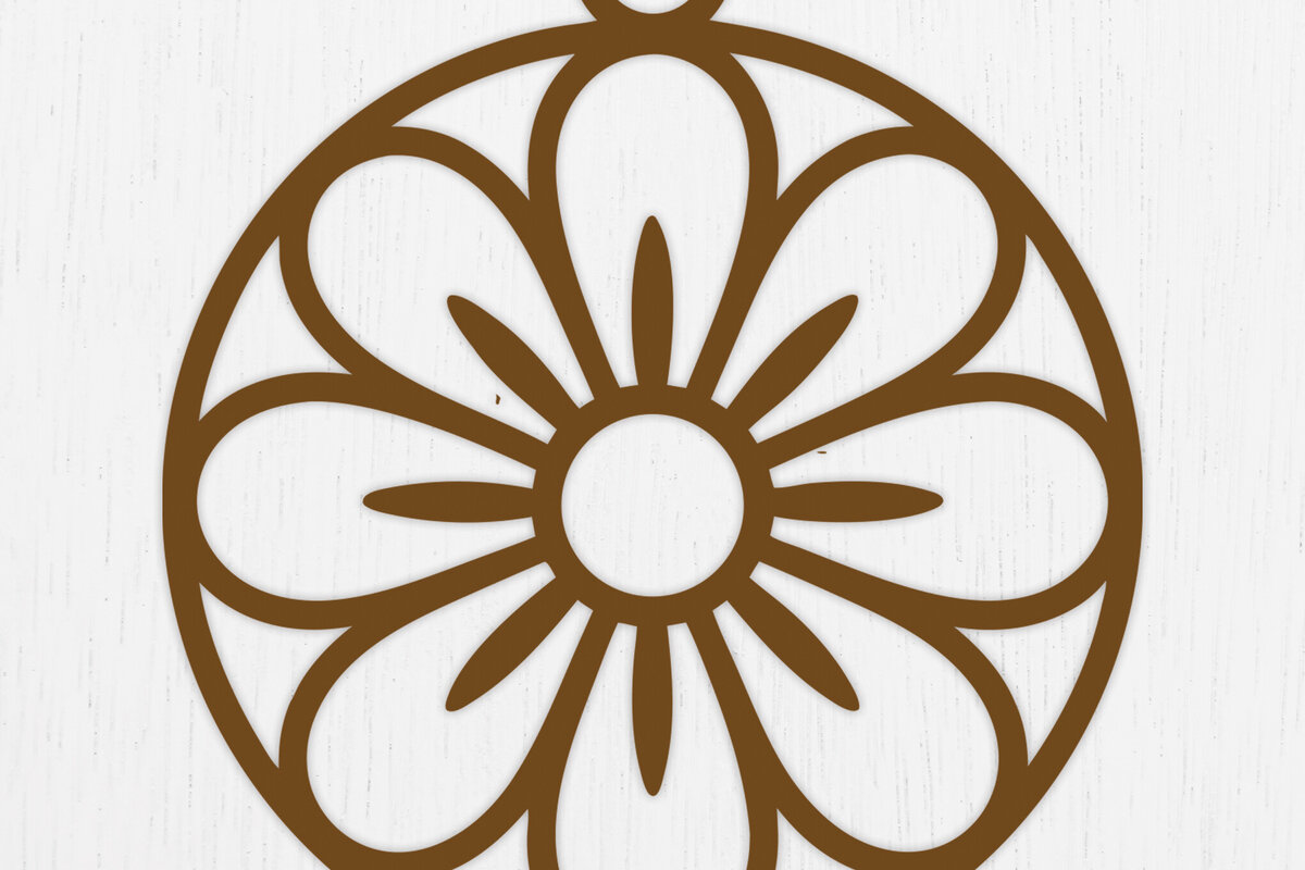 Σετ των 3 Intra απο ξύλο plywood  Χρώμα wenge 3mm-4mm πάχος - Σκουλαρίκια λουλουδιών Σχέδιο 7 Δίασταση 3x3 cm INTRAFABR-104396643