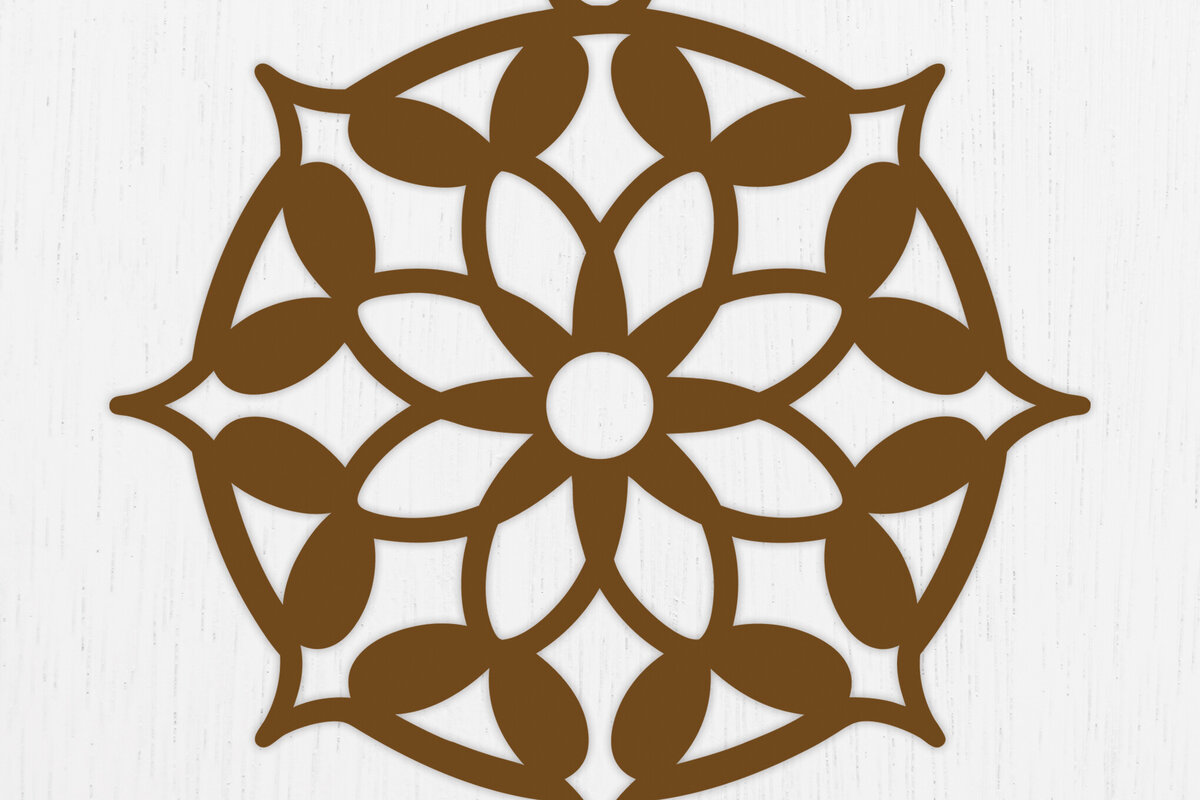 Σετ των 3 Intra απο ξύλο plywood  Χρώμα wenge 3mm-4mm πάχος - Σκουλαρίκια λουλουδιών Σχέδιο 8 Δίασταση 3x3 cm INTRAFABR-104396697