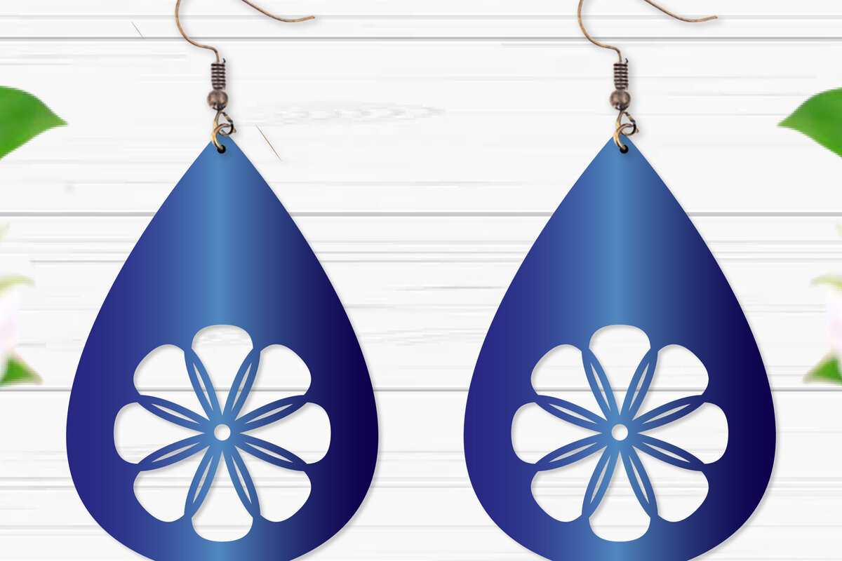 Σετ των 3 Intra απο ξύλο plywood  Χρώμα wenge 3mm-4mm πάχος - Σκουλαρίκια με λουλούδια Δίασταση 3x3 cm INTRAFABR-104396905