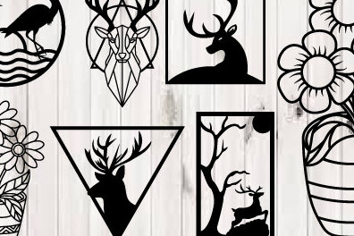 Intra απο ξύλο plywood  Χρώμα wenge 3mm-4mm πάχος - Κυνήγι λουλουδιών ές πινακίδες Σημάδια λέιζερ Δίασταση 40x50 cm INTRAFABR-73504208